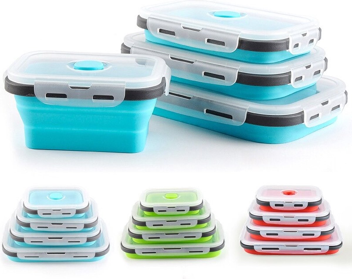 SunLion® Silicone Lunchbox - Inklapbaar - Draagbaar - Voedsel Opslag - Milieuvriendelijk