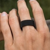 Zentana Schakel Ring - RVS Maliënkolder - Chained Ring - Zwart - 10