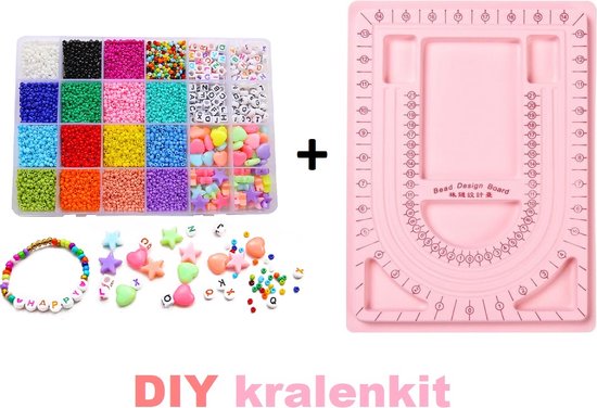 Kralen Set | Sieraden Maken | Rocailles Kralen | Regenboog kralen | Acrylkralen | Kralenketting | Bedels | Kralenbord | Kralendoos | Sieradendraad | Armbandjes Maken met Kraaltjes | Sinterklaas cadeau