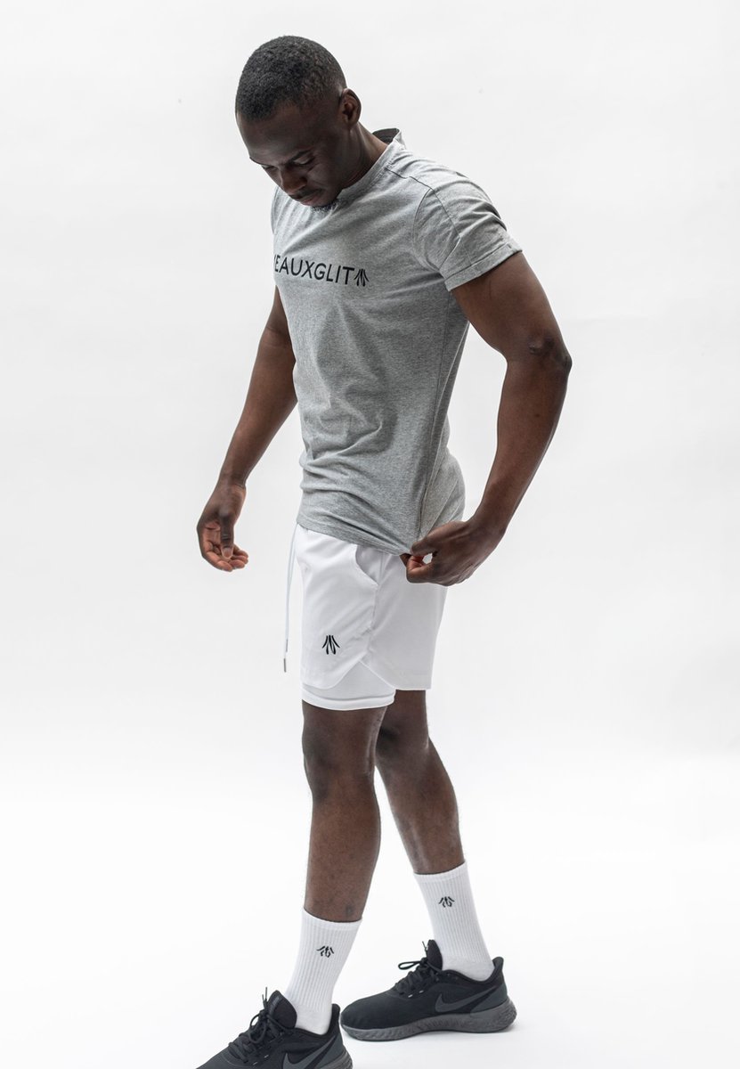 MEAUXGLIT Sportshirt Heren - Bestseller - Tshirts Heren - Concrete Grijs Regular Fit - Slim Fit - Gym - Fitness - Running - Padel - Outdoor - Indoor (Maat XL)