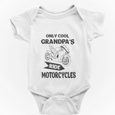 Passie voor stickers Baby rompertje: Only cool GRANDPA'S ride motorcycles 50/56