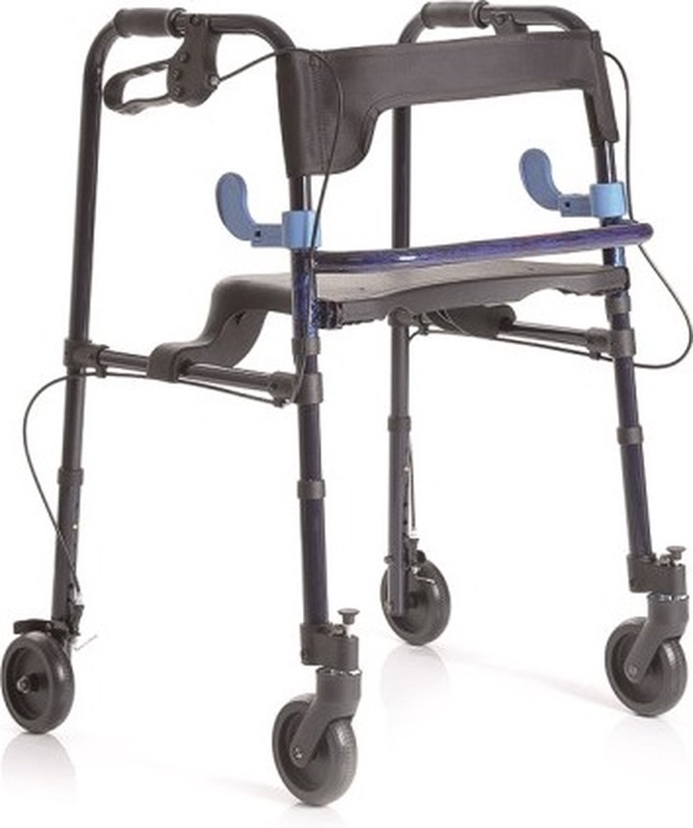 Moretti Opvouwbare rollator - Lichtgewicht met vier wielen - Zwart