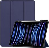 Cazy iPad Pro 12.9 hoes - 2021/2022 - Met penhouder - Slaap/Wake functie – Diverse kijkhoeken – Blauw