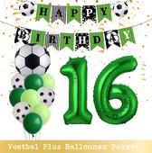 Cijfer Ballon 16 Jaar - Voetbal Ballonnen - Snoes - Pluspakket - set van 12 Sport Voetbalfan Voetbal Jongen/Meisje - Sportieve - Voetbal Vrouwen Mannen - Kinderfeestje - Verjaardag - Helium Ballon 16
