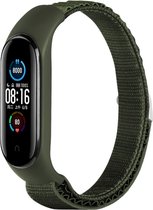 Voor Geschikt voor Xiaomi Mi Band 3/4/5/6/7 nylon lus horlogeband (groen)