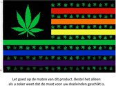 Vlag 150x90CM - High Time - Wiet - Joint - Stoner - 420 Somewhere - Smoke Weed - Zwart Geel Rood Groen Geel - Legalize - Flag Polyester - Studentenhuis