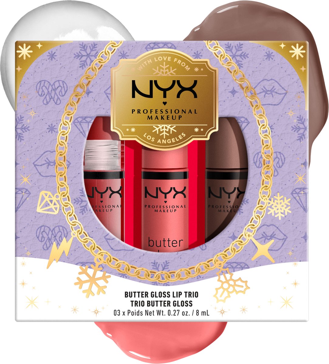 NYX Professional Makeup Holidays 2022 Mrs Claus Butter Gloss Trio