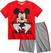 Mickey Mouse Jongens Kledingset - rood;grijs - Maat 128