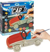 Grafix Auto Constructiespeelgoed - Houten bouwpakket | Inclusief verf | Knutselpakket voor kinderen | Houten voertuigen bouwen