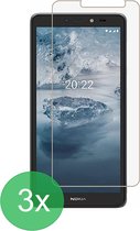 Screenprotector 3x Geschikt voor Nokia C2 2nd Edition - screen protector - glas - bescherm - beschermglas - ZT Accessoires