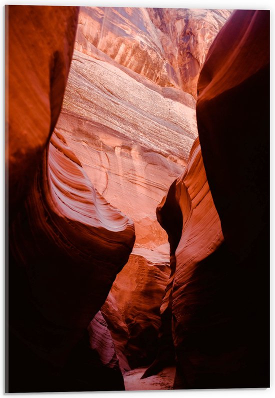 WallClassics - Acrylglas - Antelope Canyon Ravijn - 40x60 cm Foto op Acrylglas (Wanddecoratie op Acrylaat)