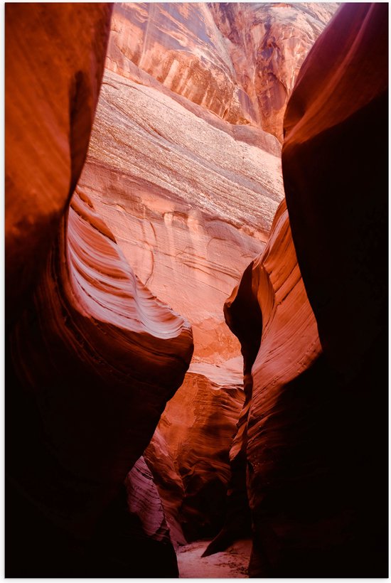 WallClassics - Poster (Mat) - Antelope Canyon Ravijn - 80x120 cm Foto op Posterpapier met een Matte look