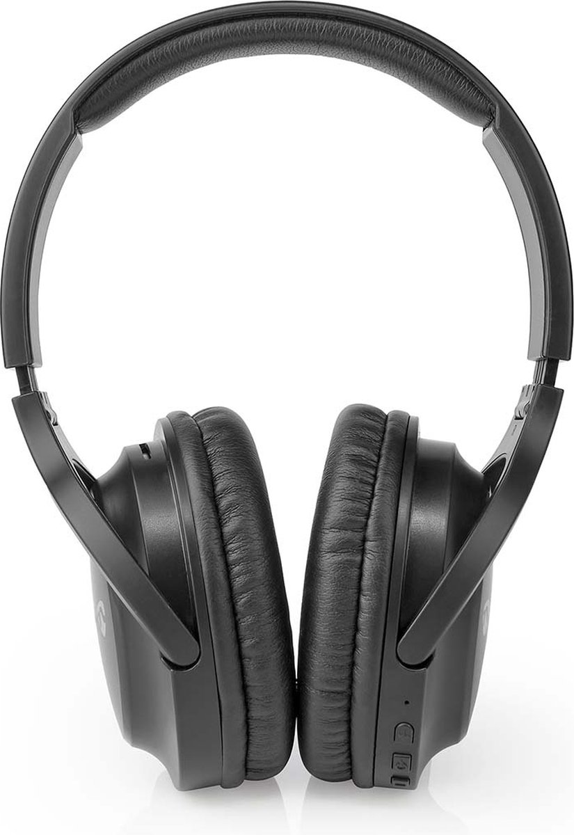 Nedis Draadloze Over-ear Koptelefoon | Maximale batterijduur: 20 hrs | Ingebouwde microfoon | Drukbediening | Ondersteuning voor spraakbesturing | Volumebediening | Zwart
