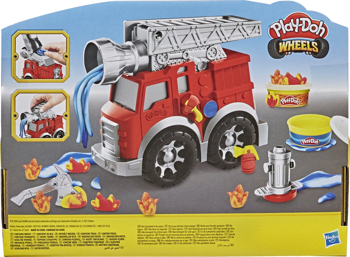 Play-Doh Wheels, Camion de pompier avec 2 pots de pâte à modeler