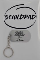 Schildpad sleutelhanger inclusief kaart – Schildpad liefhebber cadeau - animals - Leuk kado voor je dieren liefhebber om te geven - 2.9 x 5.4CM