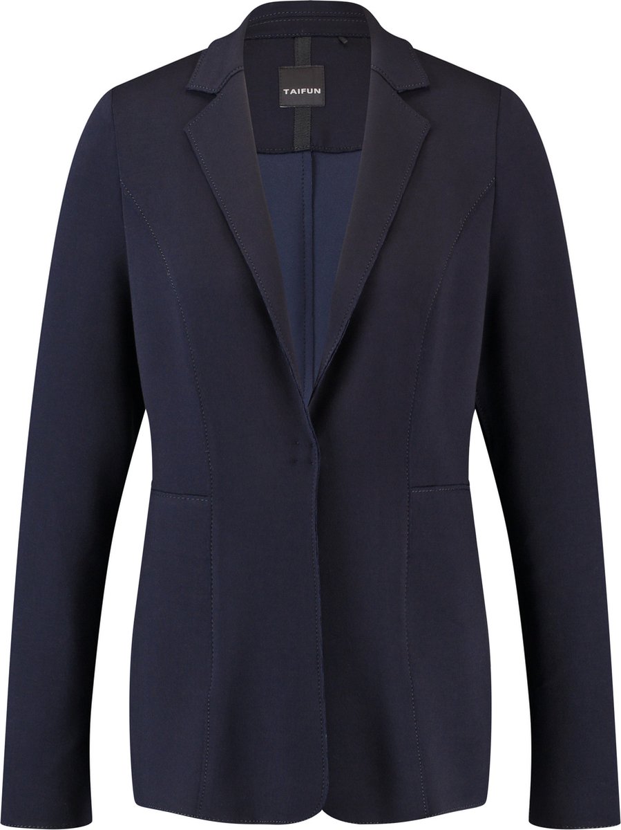 TAIFUN Dames Getailleerde jersey blazer Navy-40