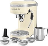 KitchenAid Espressomachine Artisan - koffiemachine met slimme sensortechnologie, stoompijpje en accessoires - Crème kleur