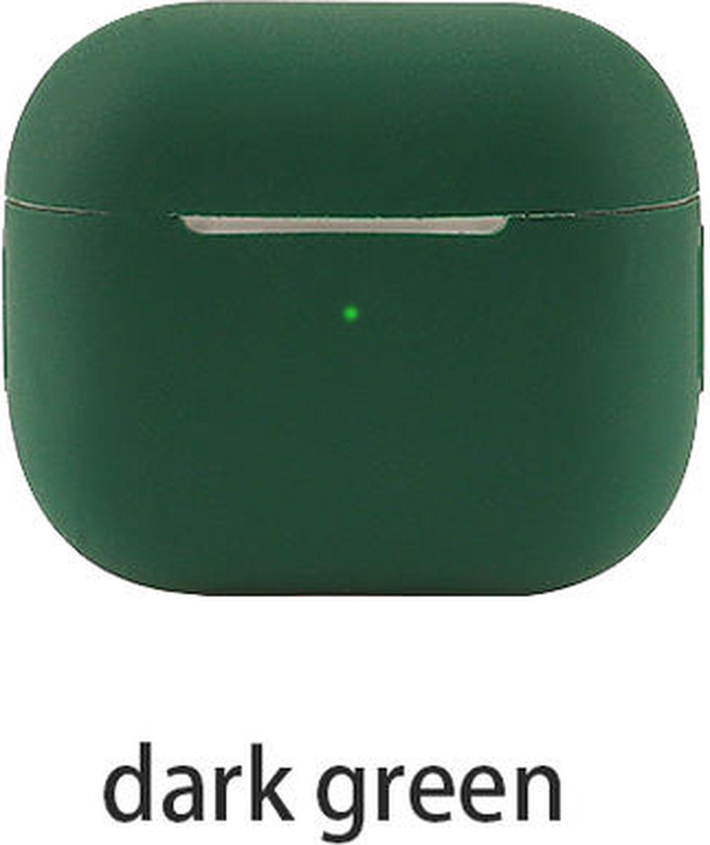 Hoesje in het donker groen geschikt voor Apple AirPods 3 - TCH - Beschermhoes - Siliconen - Groen - Case - Soft case