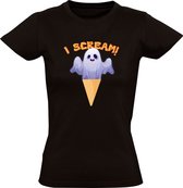 I scream Dames T-shirt | Halloween | oktober | spook | ijs | Zwart