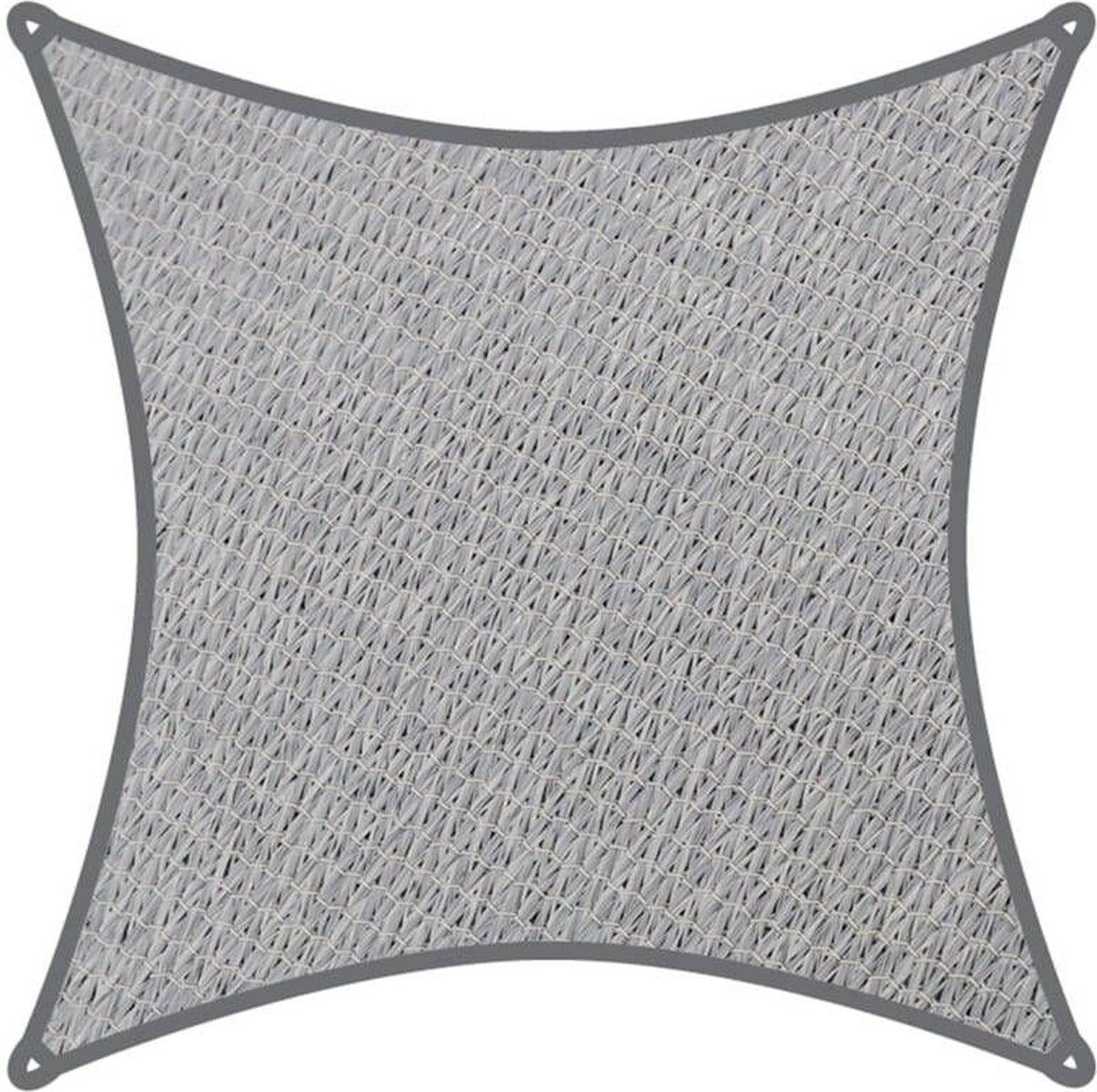 Compleet pakket: Coolaroo schaduwdoek vierkant 5,4x5,4m Grijs met bevestigingsset en buitendoekreiniger | 340gr/m2