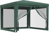 Bol.com vidaXL Partytent met 4 mesh zijwanden 3x3 m HDPE groen aanbieding