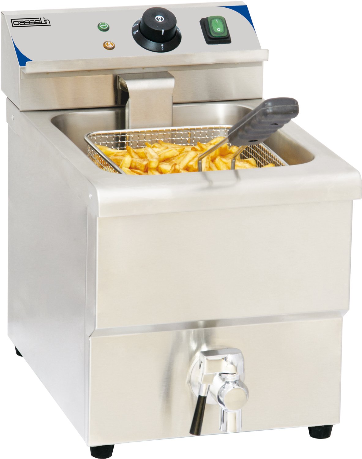 8L 3250W elektrische friteuse met aftapkraan - casselin - cfev8