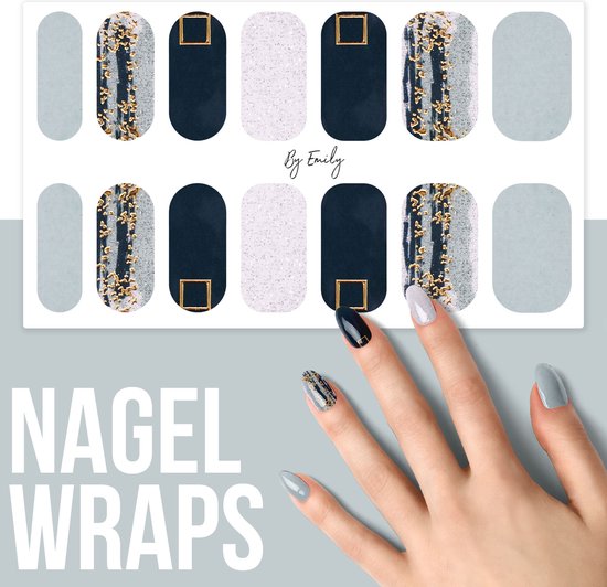 By Emily - Nagel wrap - Classic Teal | 14 stickers per vel | Nail wrap | Nail art | Trendy | Design | Nagellakvrij | Eenvoudig | Nagel art | Nagel wrap | Nagel stickers | Folie | Zelfklevend | Sjablonen