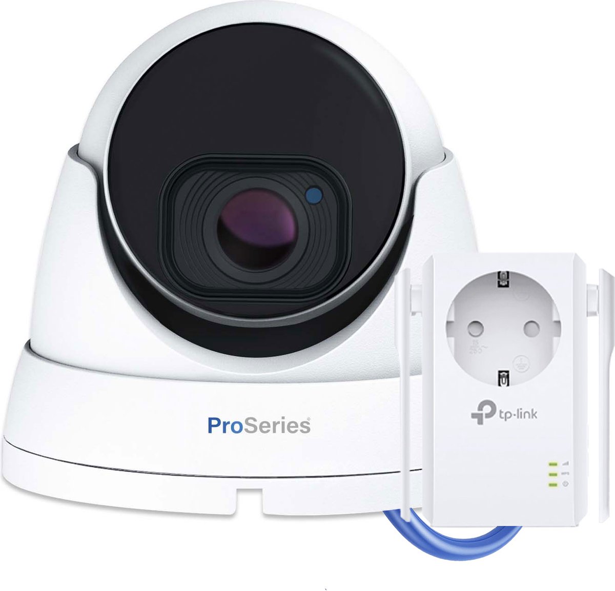 Securetech Pro - Bewakingscamera - wit - 8MP 4K Ultra HD - draadloos - voor binnen & buiten - haarscherp beeldkwaliteit - 50m nachtzicht - 64gb opslag