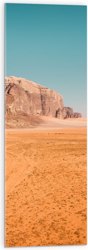 WallClassics - Acrylglas - Sahara met berg - 30x90 cm Foto op Acrylglas (Met Ophangsysteem)