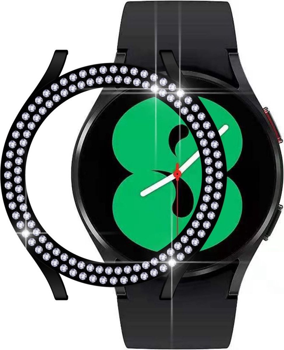 Hard Plastic Bumper Hoesje Zwart Geschikt voor Samsung Galaxy Watch 5 44MM