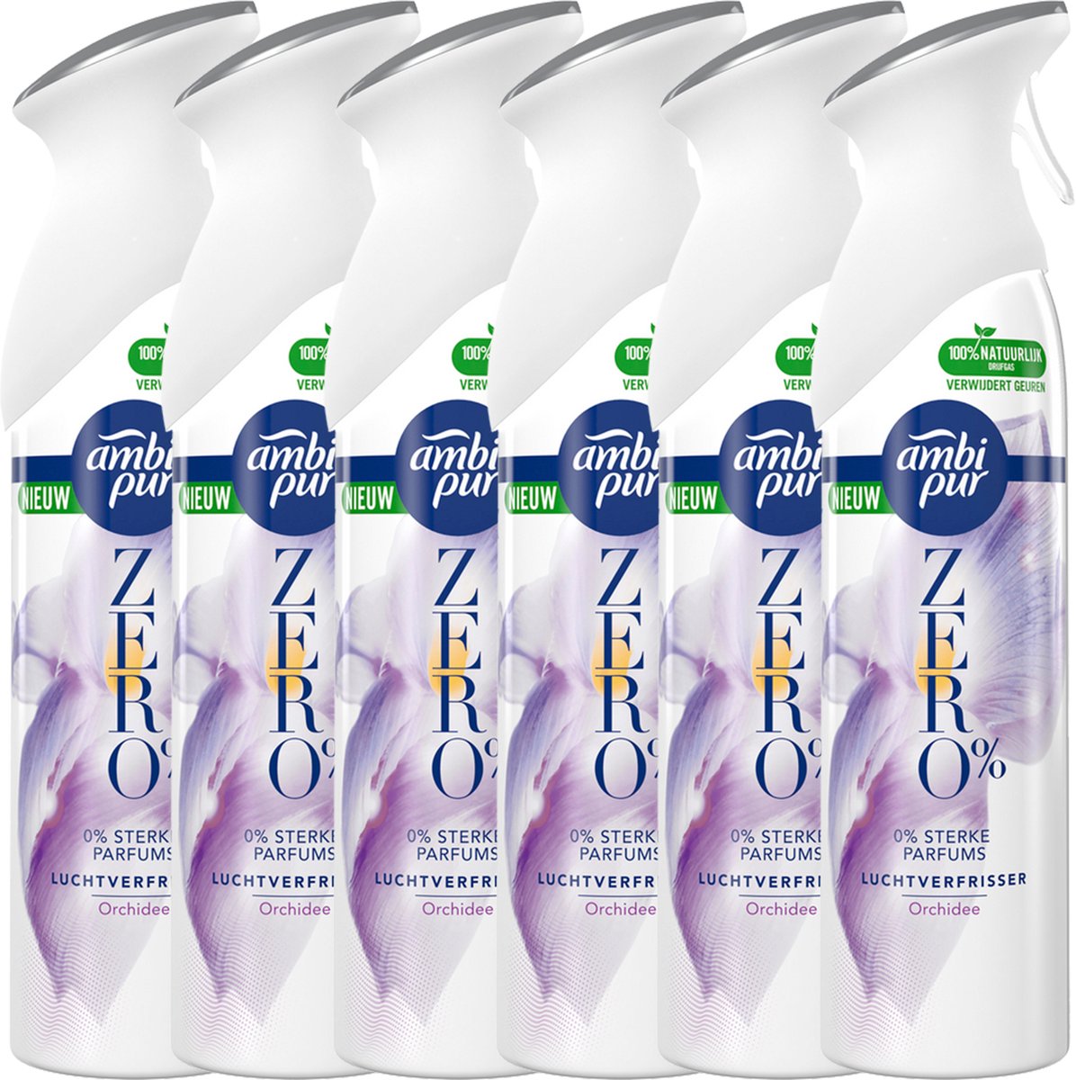 Ambi Pur ZERO% - Orchidee - Luchtverfrisser - Mist Spray - Voordeelverpakking 6 x 300 ml