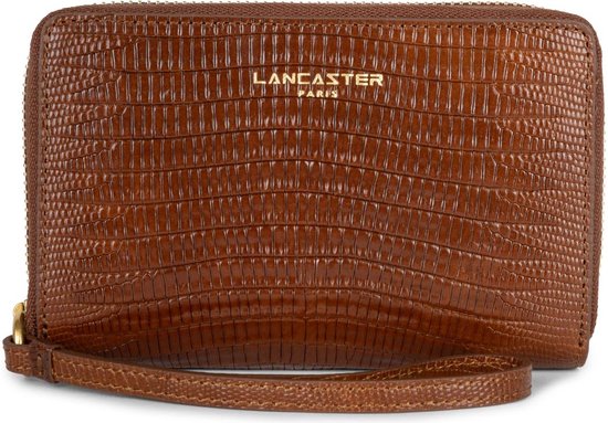 Lancaster Paris Dames Ritsportemonnee - Leer- Exotic Lizard - Cognac