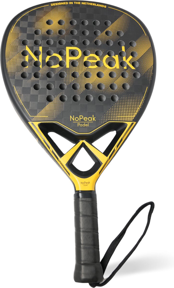 NoPeak Padel racket Goud 12K – Padel - 12K Carbon - Inclusief Padel tas – Premium Padelracket