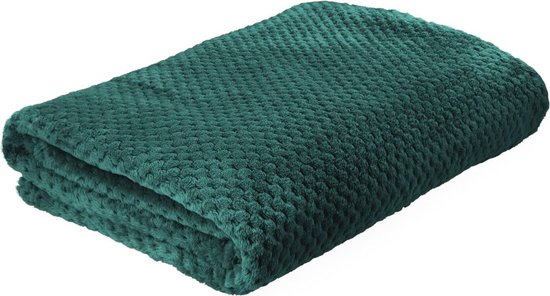 HOMLA Noah Blanket Fluffy and Warm - Couvre-lit Couverture Canapé Couverture Couvre-lit - 150 x 200 cm Vert