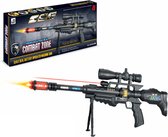 Speelgoedgeweer - combat zone geweer , pistool - met led lichtjes, trilling en schietgeluiden 68CM (incl. batterijen)
