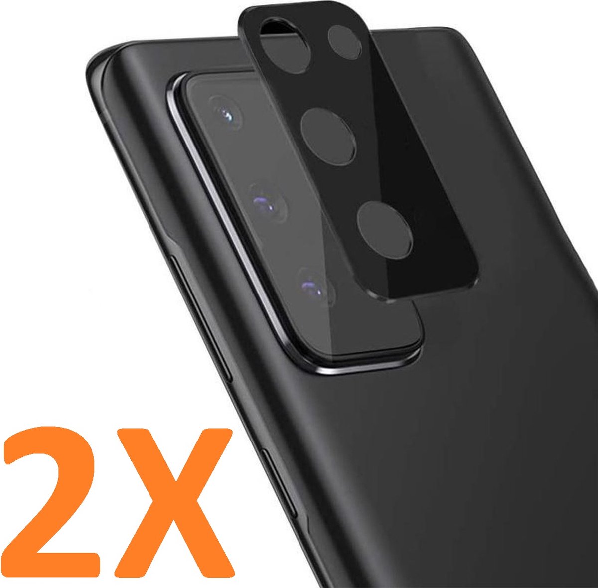 Camera Lens Glass Protector - beschermer Geschikt voor: Samsung Galaxy A41 - Zwart - 2x