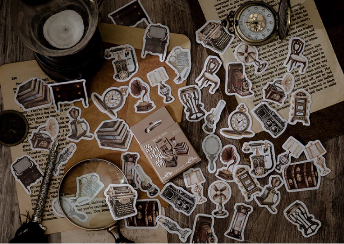 Vintage Rococo & Victoriaans Stickers 46 stickers – Bullet Journal, Planner & Scrapbook Stickers – Sinterklaas & Kerstcadeau – Schoencadeau – Cadeaus onder €5