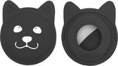 hond en kat huisdieren siliconen halsband - bescherm hoesje/houder geschikt voor Apple Airtag - Halsband airtag houder - tracking - Zwart
