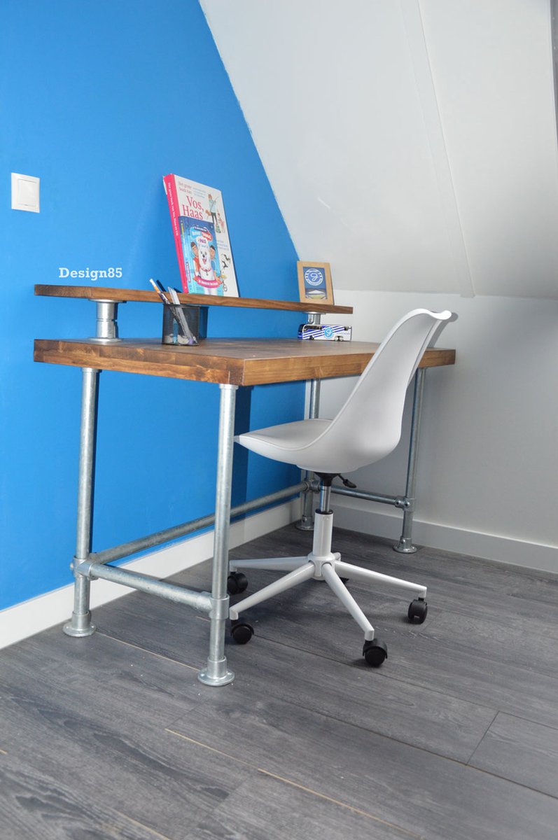 Design85 - Kinderbureau - Speels - 100 cm x 60 cm - Kleur bruin