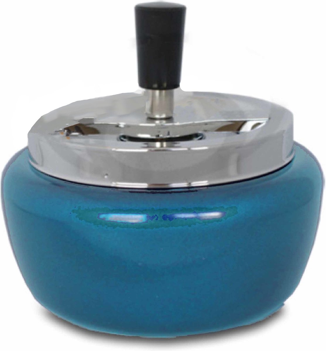 Goedkoopste Bookwill Draai asbak - metallic turquoise blauw - 13 cm - draai asbak - drukasbak - Terrasasbak/tafelasbak