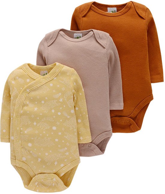 baby jumpsuit met lange mouwen voor baby's, set van drie (3M)
