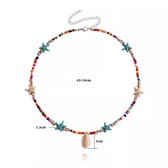 Collier de perles avec étoile de mer et coquillage | coloré | 43cm à 53cm | Sparkolia | collier Kinder