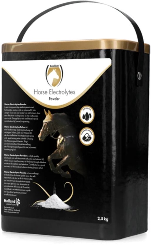 Excellent Paarden Elektrolyten Poeder met B2 – 2,5kg - Voedingssupplement voor paarden – Draagt bij aan het vasthouden en opnemen van vocht Excellent Paarden Elektrolyten Poeder met B2 – 2,5kg - Voedingssupplement voor paarden – Draagt bij aan het vasthouden en opnemen van vocht