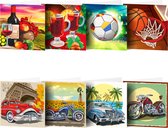 Cards & Crafts 8 cartes assorties Peinture de diamants - 15x15cm - Diverse cartes avec enveloppes - Set complet de Diamond painting