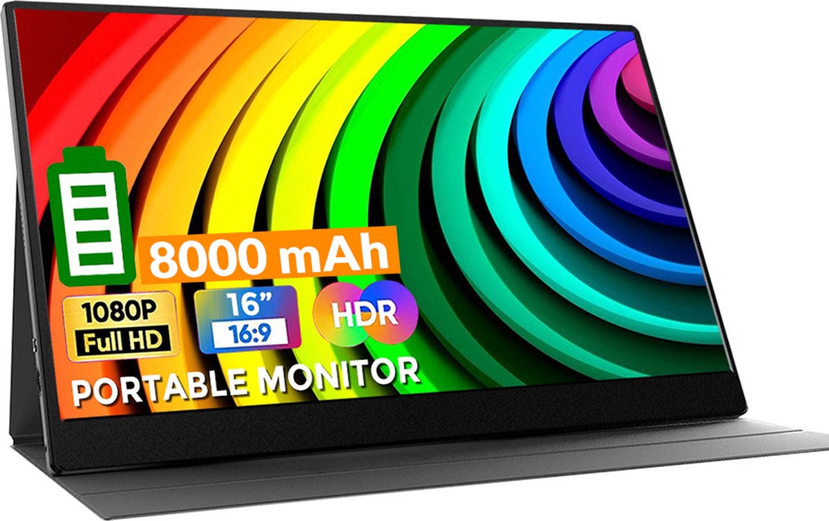 Blerron Portable Monitor - Beeldscherm - Scherm - Monitor - Portable Monitor - 16