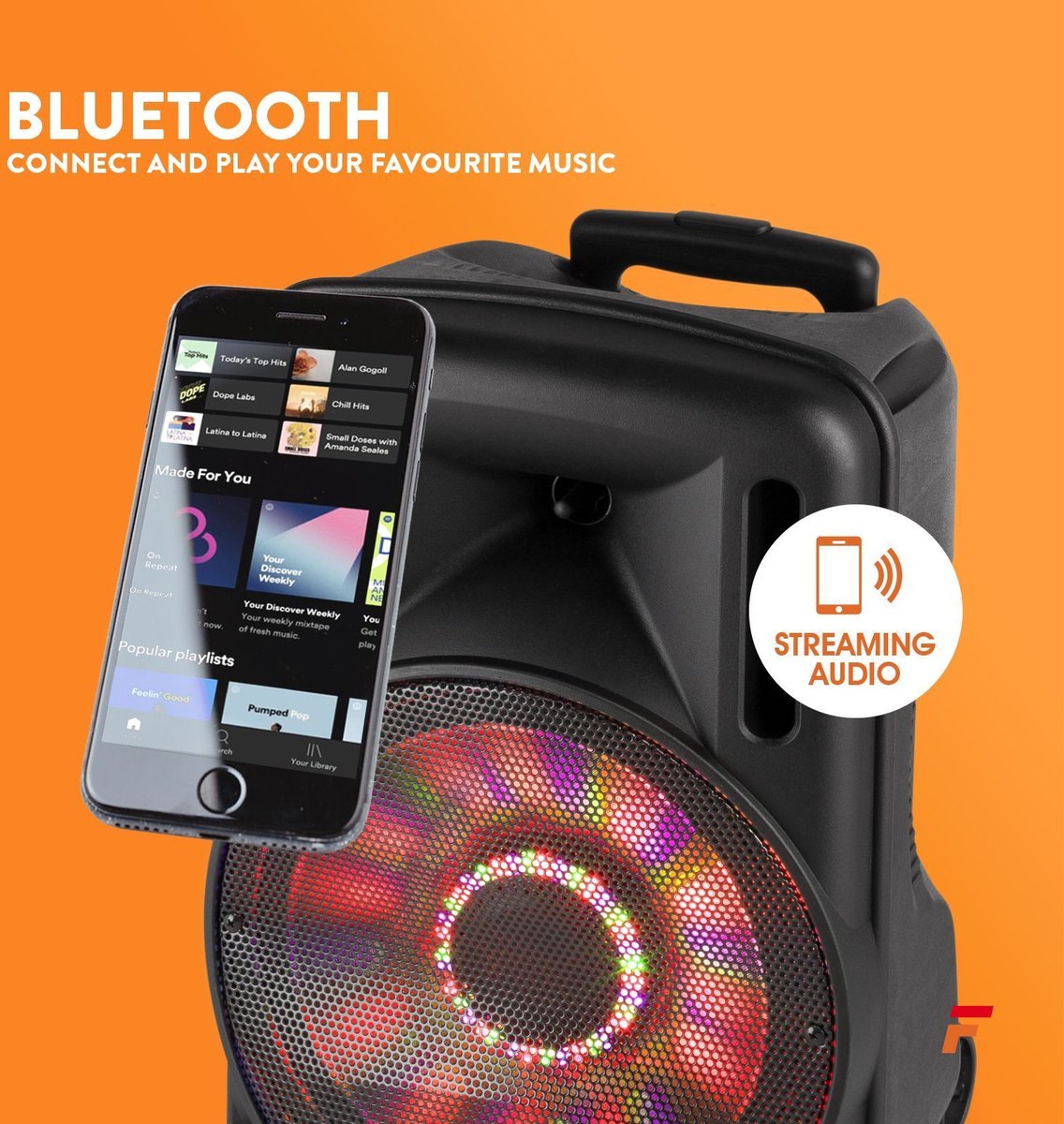 Party speaker Bluetooth Fenton FT12LED 700 Watt karaoke set