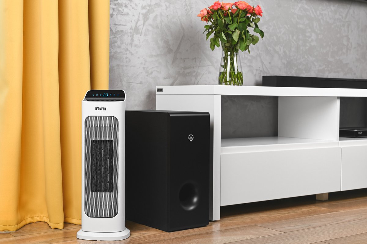 PTC2000 SMART Keramische Elektrische kachel - Display en afstandsbediening - Oscilerend - zwenkfunctie voor optimale verdeling warmte - wit