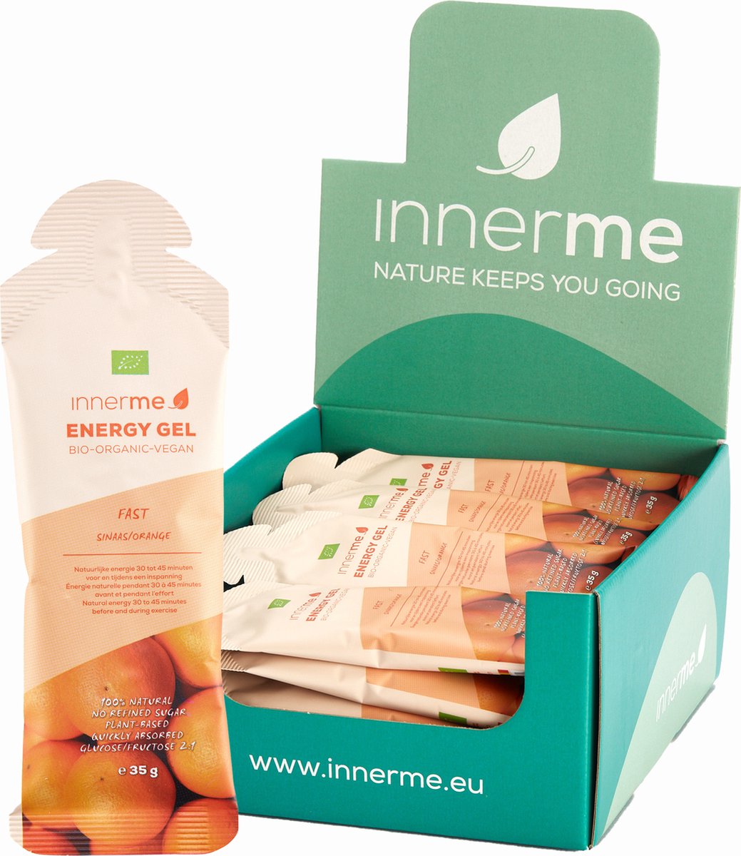 Goedkoopste Innerme Energy Gels 'Fast' Sinaas - Bio & Vegan - 20 Energy gels 35g