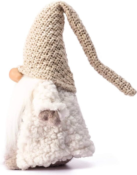 FLOOQ Gnome Beige - Images et figurines de Noël de Noël - Nain de Noël - Décoration de Noël d'intérieur - Décorations Décorations pour sapins de Noël - Gnomes - 1 pièce