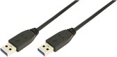LogiLink USB-kabel USB 3.2 Gen1 (USB 3.0 / USB 3.1 Gen1) USB-A stekker, USB-A stekker 3.00 m Zwart